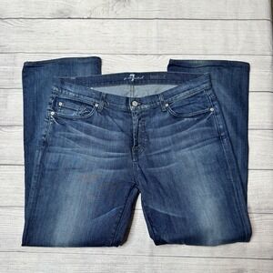 7FAM Seven for All Mankind Dark Wash Denim Boot Cut Men's Jeans Size 34x29